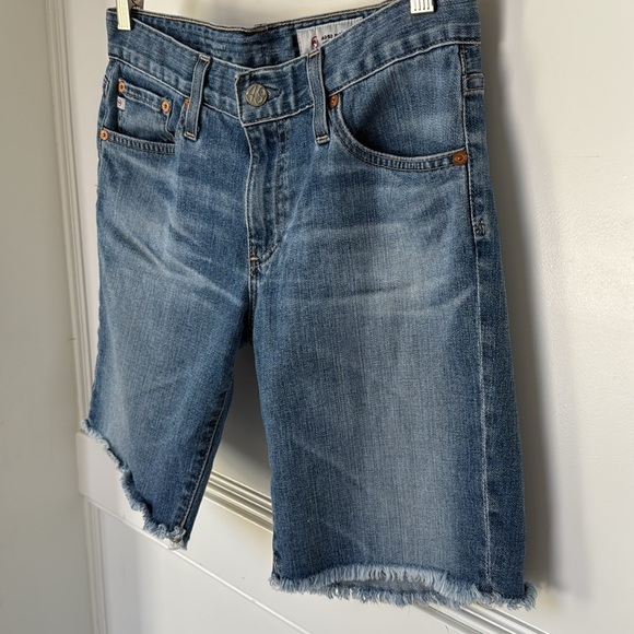 AG Adriano Goldschmied NIKKI Bermuda Shorts Womens Size 26 9” Inseam Raw Cut Hem - Picture 6 of 12